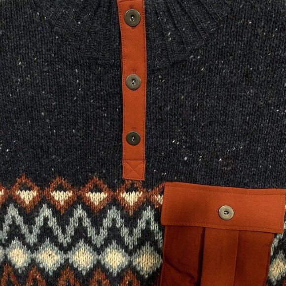 SmartWool Men's Heavy Henley Pull-over Sweater Size XXL Deep Navy Heather - Picture 4 of 12